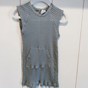 Kate Quinn Ribbed Shortie Romper slate blue size 12-18M